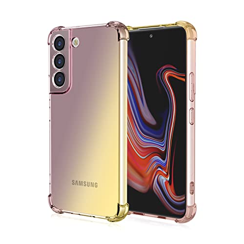 COMAKU Bunt Farbverlauf Hülle für Samsung Galaxy S23 Plus, Durchscheinend TPU Silikon Handyhülle mit StoßFest Bumper, schwarzes Gold von COMAKU