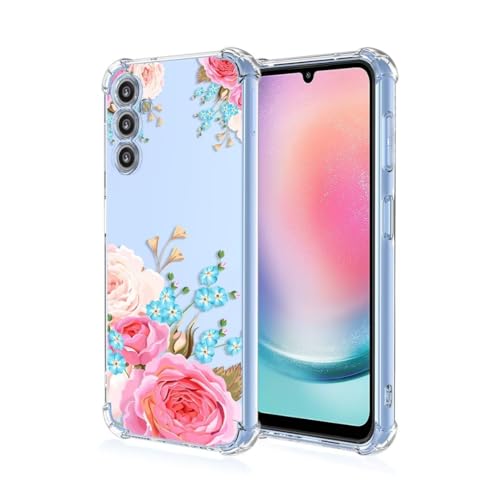 COMAKU Hülle Kompatibel mit Samsung Galaxy A55 5G Hülle klar Transparent Schlanke Schutzhülle Weich TPU Stoßstange 3D Geprägtes Mädchen Muster Stoßdämpfung Schutzhülle - Blume von COMAKU