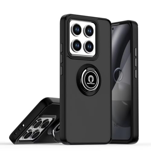 COMAKU Hülle für Xiaomi 14T Pro 5G, mit 360 Grad Ring Ständer Case [funktioniert mit magnetischer Autohalterung] PC+TPU Soft Bumper Handyhülle Cover Schutzhülle - Schwarz von COMAKU