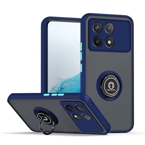 COMAKU Hülle für Xiaomi Poco F6 Pro 5G, mit 360 Grad Ring Ständer Case [funktioniert mit magnetischer Autohalterung] PC+TPU Soft Bumper Handyhülle Cover Schutzhülle - Royal Blue von COMAKU