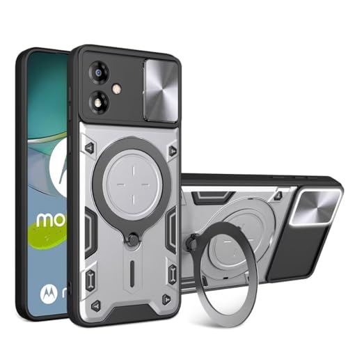 COMAKU Ultra Panzerhülle für Realme GT 6 / Realme GT 6T, TPU+PC Stoßfeste Hülle mit Slide Camera Cover Kameraschutz mit Kreisförmig Ring Ständer Handyhülle - Silber von COMAKU