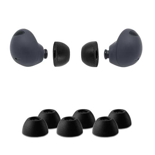 Comply Premium Schaumstoff-Ohrstöpsel, kompatibel mit Samsung Galaxy Buds2 Pro., Größe S/M/L, Neue 2025 Version mit Reinigungstool, schwarz, 3 Paar, Made in The USA von COMPLY