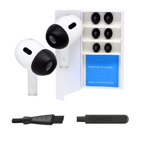 Comply Schaumstoff-Spitzen für Apple AirPods Pro 3.0, groß, Schwarz, 3 Paar – hervorragende Geräuschisolierung, erhöhter Komfort, sichere Passform, Reinigungs- und Spitzenentfernungswerkzeug im von COMPLY