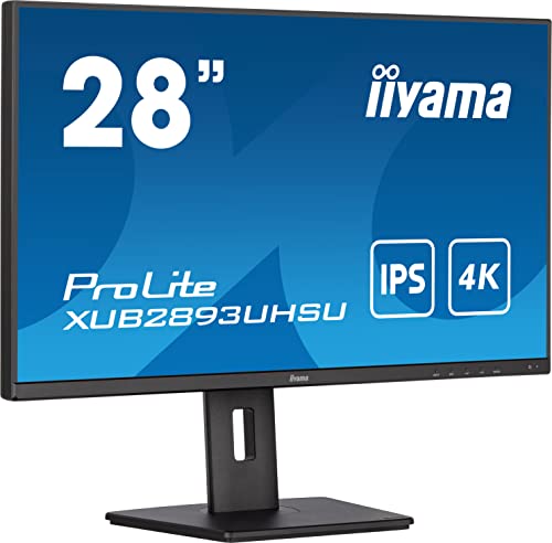 iiyama Prolite XUB2893UHSU-B5 71cm 28" IPS LED-Monitor 4K UHD HDMI DP 4xUSB3.0 Slim-Line Höhenverstellung Pivot schwarz von COMPUTER MOUSE