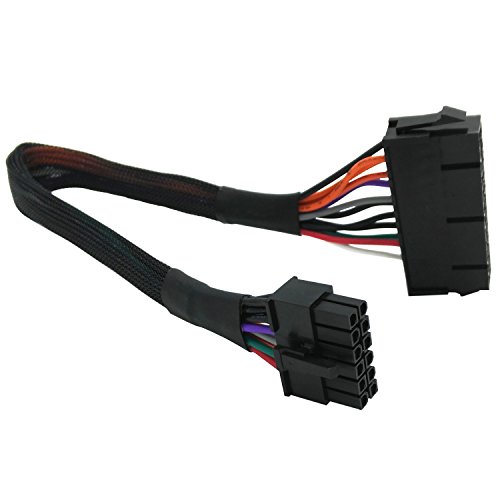 COMeap 24 Pin an 12 Pin ATX Netzteil Hauptstrom Adapter Geflochten Ärmel Kabel für Q87 Q87H3 Q87H3-AM 30 cm (12 Zoll) von COMeap