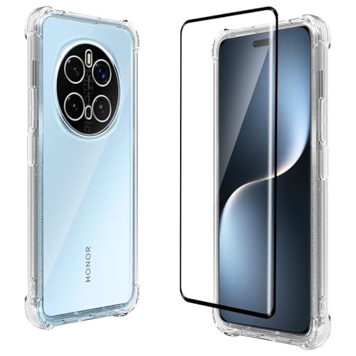 CONAPIKA Hülle für Honor Magic7 Pro/Magic 7 Pro mit 1 Stück Schutzfolie, Stoßfeste Verstärkte Ecken Klarsicht Handy Schutzhülle Cover Sets Leicht TPU Stoßfeste Kratzfeste Rückseite Schale Handyhülle von CONAPIKA