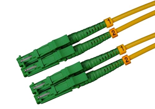 CONBIC® LWL Glasfaser-Kabel – OS2, Singlemode, gelb, E2000/APC auf E2000/APC Stecker, Duplex 9/125, G.652D LSZH 20m Enterprise Edition von CONBIC