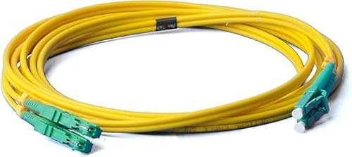 CONBIC LWL Glasfaser-Kabel – 10m OS2 gelb, E2000/APC auf LC/APC Stecker, Duplex 9/125 Patchkabel – Lichtwellenleiter 10 Meter von CONBIC