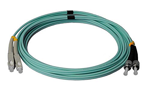 CONBIC LWL Glasfaser-Kabel – 1m OM3 ST auf SC Stecker, Duplex 50/125 Patchkabel – Lichtwellenleiter 1 Meter von CONBIC