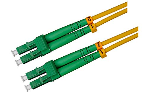 CONBIC LWL Glasfaser-Kabel – 25m OS2 gelb, LC/APC auf LC/APC Stecker, Duplex 9/125 Patchkabel – Lichtwellenleiter 25 Meter von CONBIC