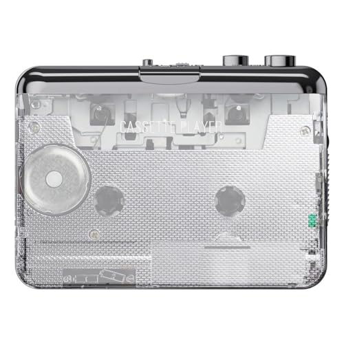 CONFUSE 218Pt Kassettenrekorder-Konverter für MP3 über PC-Kassettenrekorder mit Kopfhörer, Kassetten-Musikplayer, Transparenter Kunststoff, 1 Stück von CONFUSE