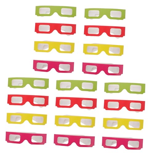 CONGARTENO 40 STK 3D-Feuerwerksbrille 3D Kinderbrille Pappbrille für Kinder Brillen aus Pappe Brillengestelle aus Pappe 3D-Filmbrille 3D-Sichtbrille Pappgläser Doppellagiger 250g-Karton von CONGARTENO