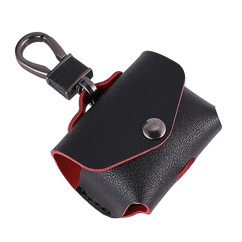 CONGARTENO schutzhülle Ledertasche Schlüsselanhänger Ohrstöpsel-Hülle schützend Ohrhörer+ kopfhörer Box Headset case Schutzhülle aus Leder Schutzhülle für kabellose Kopfhörer Black von CONGARTENO