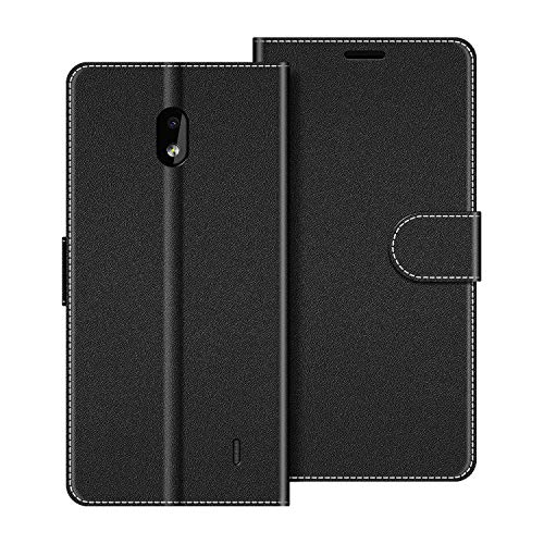 COODIO Handyhülle für Nokia 2.2 Handy Hülle, Nokia 2.2 Hülle Leder Handytasche für Nokia 2.2 Klapphülle Tasche, Schwarz von COODIO