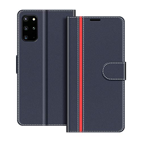 COODIO Handyhülle für Samsung Galaxy S20 Plus Handy Hülle, Samsung Galaxy S20 Plus Hülle Leder Handytasche für Samsung Galaxy S20 Plus Klapphülle Tasche, Dunkel Blau/Rot von COODIO