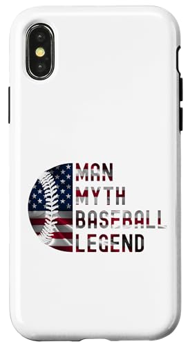 Hülle für iPhone X/XS MAN MYTH BASEBALL LEGEND BASEBALL von COOL BASEBALL DESIGNS AND OUTFITS