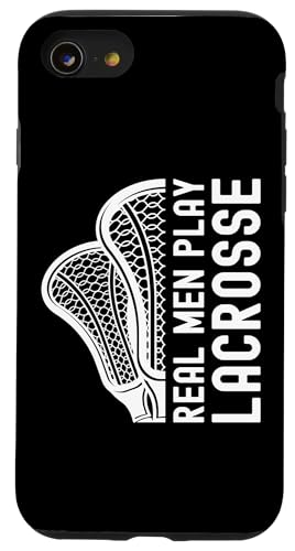 Hülle für iPhone SE (2020) / 7 / 8 REAL MEN PLAY LACROSSE von COOL LACROSSE DESIGNS AND OUTFITS