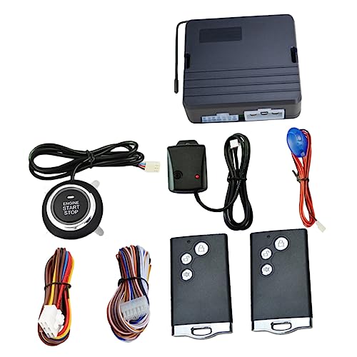 COOLHIYA Auto Vibrationsalarmsystem EIN Knopf Motorstart 12V Push Start Stopp Diebstahlsicherung Zündung Einbruchschutz Autoalarm von COOLHIYA