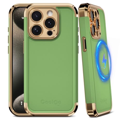 COOLQO Magnetisch für iPhone 14 Pro Hülle [Militärschutz] iPhone 14 Pro Magnetische Hülle, Stoßfeste Schutzhülle für iPhone 14 Pro 6,1 Zoll, Matcha Gold von COOLQO