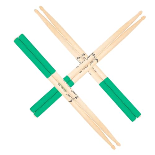 COOPHYA 3 Paare Ahornstangen Snare-drum-ständer Trommelstock Trommelthron Trommelmaschine Hickorystöcke Elektrisches Schlagzeug Schlagzeug-übungspad Bongos Elektrische Trommel Claves Green von COOPHYA