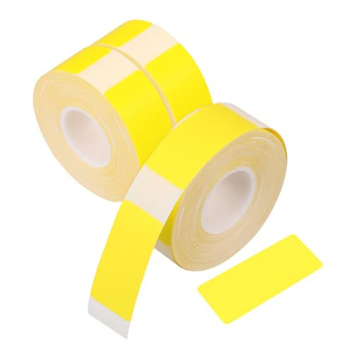 COOPHYA 3 Rollen Thermoetikettenpapier Punktaufkleber Thermodruckpapier Sonnenbank-Aufkleber behälter gläser Etiketten für Thermodrucker Rechtecke beschriften selbstklebendes Papier Yellow von COOPHYA