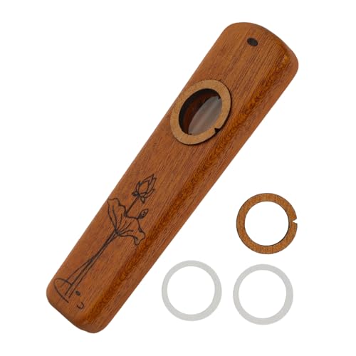 COOPHYA Zucard Tambourin Musikinstrumente Posaune Kazoo Musikalisches Holz Kazoo Begleitinstrument für Gitarre Kazoo Mädchen-Kazoos-Instrument Professioneller Kazoo Brown von COOPHYA