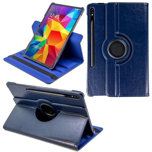 COOVY® 2.0 Cover für Samsung Galaxy TAB S7 + Plus 12.4 SM-T970 SM-T975 SM-T976 Rotation 360° Smart Hülle Tasche Etui Case Schutz Ständer Auto Sleep/Wake up | dunkelblau von COOVY