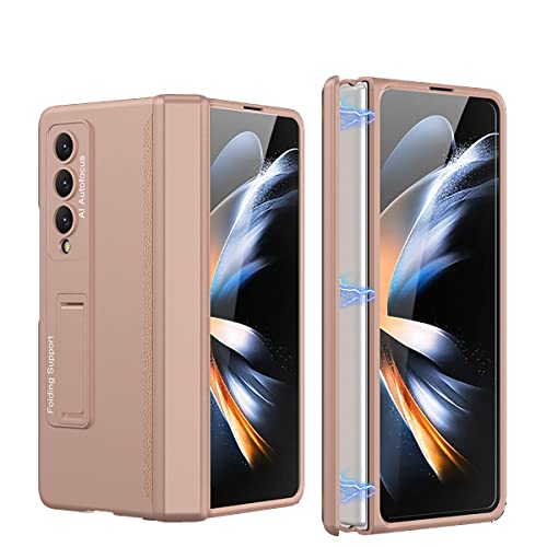 COQUE Galaxy Z Fold 4 5G Hülle,aufklappbare All-Inclusive-Hülle,klappbare Handyhülle für Samsung Galaxy Z Fold 4 5G-Nebeliges Gold von COQUE