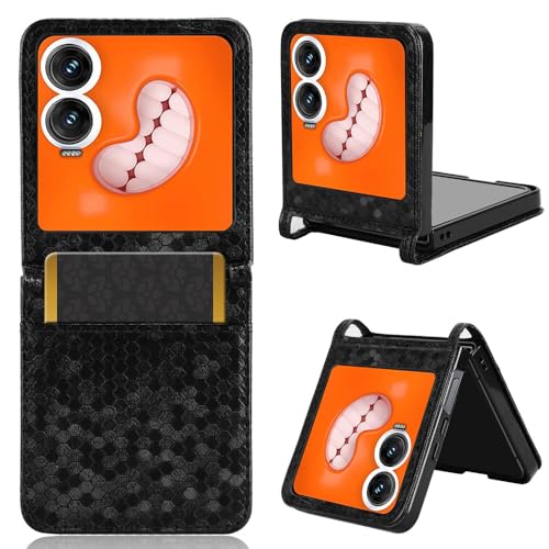 COQUE Hülle für Infinix Zero Flip Handyhülle, Polka Dot Textur, Multi-Card-Slot Design Schutzhülle-Schwarz von COQUE