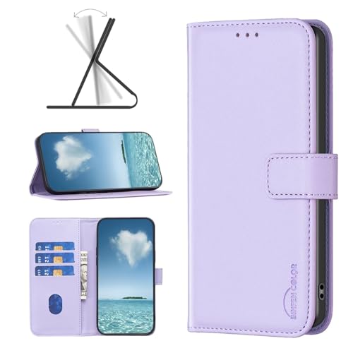 COQUE Hülle für Samsung Galaxy A26 5G Handyhülle Premium Leder 3 Kartenschlitz Brieftasche für Samsung Galaxy A26 5G Hülle-Violett von COQUE