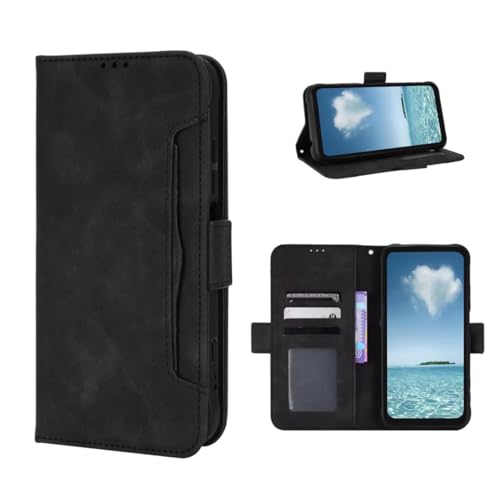 COQUE Hülle für Xiaomi Poco X7 Pro 5G Klapphülle,Seitlicher Magnetischer Multi-Slot Visitenkartenhalter Wallet Case,Flip Phone Cover für Xiaomi Poco X7 Pro 5G-Schwarz von COQUE