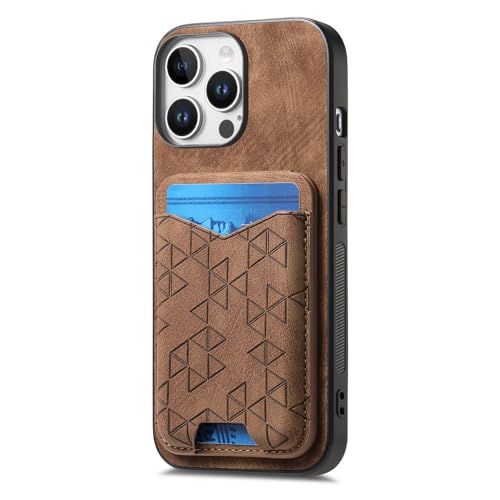 COQUE Hülle für iPhone 16 Pro Wallet mit [Kartenhalter] [Ständer], Stilvolles Muster Retro Stoßfeste Schutzhülle, Cover für iPhone 16 Pro Handyhülle-Braun von COQUE