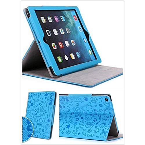 Schutzhülle für Apple iPad Air 2, PU-Leder, hochwertig, Smart Case, Schutz mit automatischer Schlaf-/Weckfunktion, Blau von COQUE
