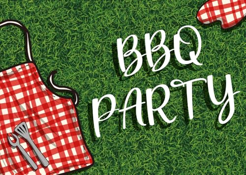 CORFOTO 2.1x1.5m Grillparty-Hintergrund, grünes Gras, Picknick-Party-Hintergrund im Freien, Sommer-Grill-Hintergrund, Home-Party, Grillparty-Dekor, Banner, Foto-Hintergrund, Studio-Requisiten von CORFOTO