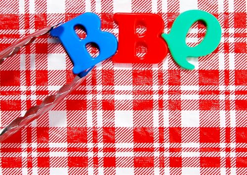 CORFOTO 2.7x1.8m Grillkulisse Rote Picknick-Tischdecke Grillparty Fotografie Kulisse Outdoor Grill Picknick Kulisse Picknick Party Dekoration Fotoshooting Studio Booth Prop von CORFOTO