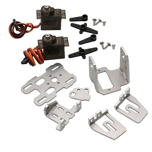 1 Set DC 4,8 – 5 V Dual Servo Kardangelenk Halterung 29 x 29 mm Kamera Pan/Tilt Stand mit 2 Stück 9G Richtung Gear Fit für RC FPV Drohne (A) von COSINE