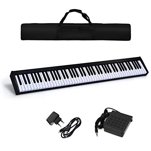 COSTWAY Digitales Piano Keyboard 88 Tasten, tragbares elektronisches Musikinstrument, Bedienfeld, Leichtgewicht, Musikgeschenke für Kinder und Anfänger, mit Tragetasche, schwarz COSTWAY Digitales Piano Keyboard 88 Tasten, tragbares elektronisches Musikinstrument, Bedienfeld, Leichtgewicht, Musikgeschenke für Kinder und Anfänger, mit Tragetasche, schwarz von COSTWAY