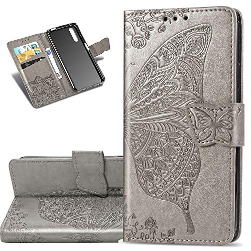 COTDINFOR Etui für Huawei Honor 20 Pro Hülle PU Leder Cover Schutzhülle Magnet Tasche Flip Handytasche im Bookstyle Kartenfächer Lederhülle für Huawei Honor 20 Pro Flower Butterfly Gray SD COTDINFOR Etui für Huawei Honor 20 Pro Hülle PU Leder Cover Schutzhülle Magnet Tasche Flip Handytasche im Bookstyle Kartenfächer Lederhülle für Huawei Honor 20 Pro Flower Butterfly Gray SD von COTDINFOR