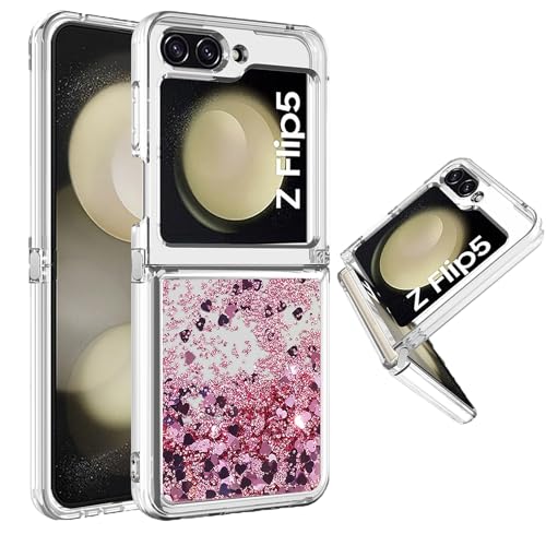 COTDINFOR Glitzer Handyhülle für Samsung Galaxy Z Flip 5 Hülle Flüssigkeit Stoßfest Transparent Case Quicksand Fließend Schutzhülle Silikon Handy hüllen für Galaxy Z Flip 5 Love Roségold YBWTLS. COTDINFOR Glitzer Handyhülle für Samsung Galaxy Z Flip 5 Hülle Flüssigkeit Stoßfest Transparent Case Quicksand Fließend Schutzhülle Silikon Handy hüllen für Galaxy Z Flip 5 Love Roségold YBWTLS. von COTDINFOR