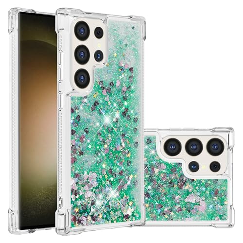 COTDINFOR Handy hüllen für Samsung Galaxy S24 Ultra Hülle Flüssigkeit Glitzer Stoßfest Quicksand Fließend Glänzend Schlank Schutzhülle Silikon Hüllen für Samsung S24 Ultra TPU Love Grün YBWTLS. COTDINFOR Handy hüllen für Samsung Galaxy S24 Ultra Hülle Flüssigkeit Glitzer Stoßfest Quicksand Fließend Glänzend Schlank Schutzhülle Silikon Hüllen für Samsung S24 Ultra TPU Love Grün YBWTLS. von COTDINFOR