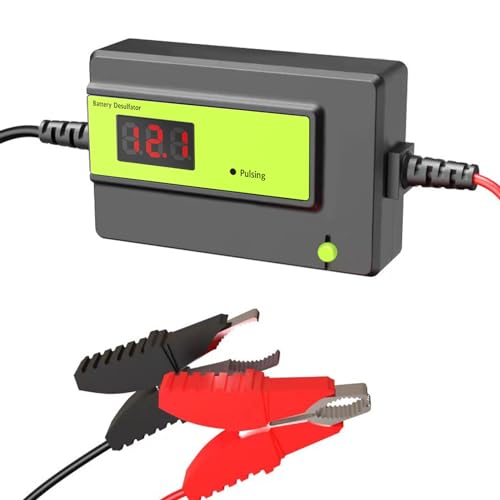 Automatischer Batterie Desulfator Wartungsgerät für Gel, AGM, SLA Blei Säure Batterien für Autos, LKWs, Motorräder, ATV, Boote, Solarpanel Teig (200AH Green Big Clips,12-48V) von CPTDCL