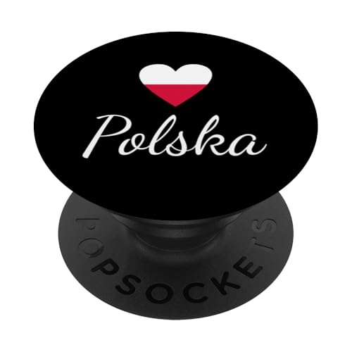 Polen Flagge Herz, Polnische Flagge, Poland Flag, Polska PopSockets Klebender PopGrip von CQ Polen Urlaub Design