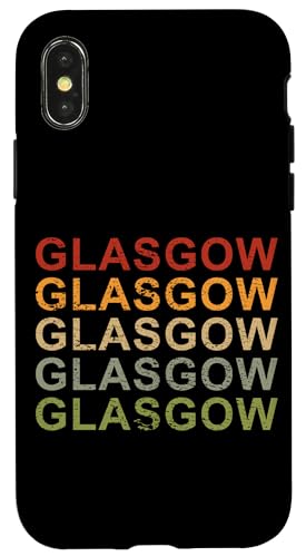 Hülle für iPhone X/XS Retro Glasgow, Schottland Reise, Glasgow von CQ Schottland Geschenke