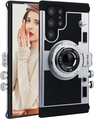 CQUUKOI Emily in Paris Handyhülle für Samsung Galaxy A35, süße 3D-Vintage Kamera Handyhülle mit Lanyard Schultergurt Einzigartige Coole Silikon PC Hülle für Mädchen Frauen (Galaxy A35) von CQUUKOI