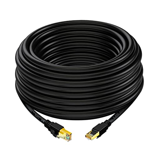 CRAFTHROU 15 Meter Cat 8 Ethernet Kabel RJ45 Ultradünnes Netzwerkkabel Für Computer Router Hochgeschwindigkeits Internet Schwarz von CRAFTHROU