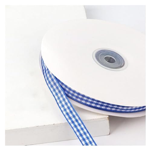 Gingham-karierte Bandrolle, 45 m Bastelband for Verpacken von Geschenken, dekoratives Band for Partydekoration, Nähen und Basteln, 1 cm Breite(Blue) von CRCRC