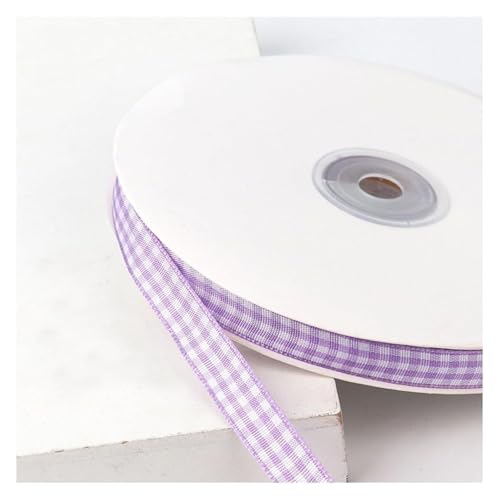 Gingham-karierte Bandrolle, 45 m Bastelband for Verpacken von Geschenken, dekoratives Band for Partydekoration, Nähen und Basteln, 1 cm Breite(Purple) von CRCRC