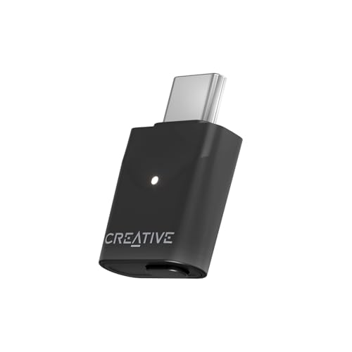 CREATIVE BT-W6 Kabelloser Bluetooth 5.4- und LE-Audiosender mit Snapdragon-Sound, verlustfreiem aptX, geringer Latenz und bis zu 24-Bit/96-kHz-Audio, funktioniert mit PC/Mac/Spielkonsolen von CREATIVE