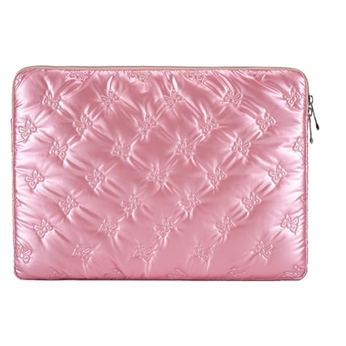 CRGANGZY Süße Schleife Grafik Kawaii Pad Computer Schutzhülle Tasche bis zu 15 Zoll schützende geschwollene Laptop-Hülle schützende Notebook-Computer-Hülle for iPad (Rosa) von CRGANGZY