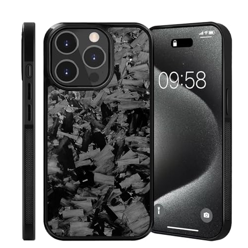 Hexafiber Phone Case, Forged Carbon Fiber Flakes Case, Forged Carbon Fiber Phone Case, Real Carbon Fiber Phone Case, Carbon Fiber Phone Case for iPhone Series (13,Black) von CRTZHA